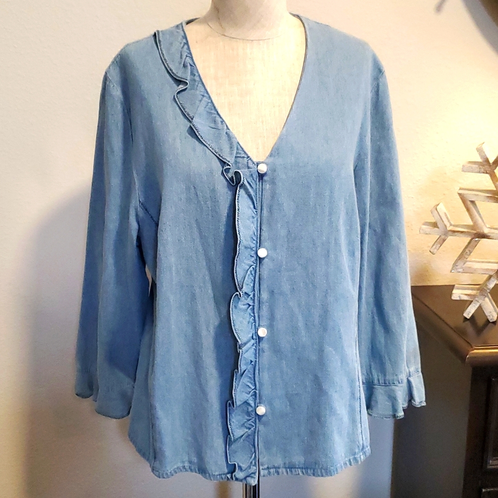 Stonebridge Women's  Denim Top blue Size 14,